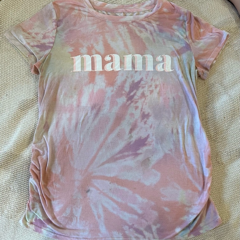 a:glow Tie-Dye "mama" Short Sleeve Tee maternity - Pink & Purple